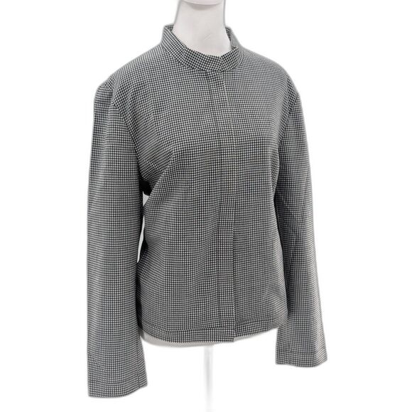 Talbots Petites Blazer Vintage Checkered Black White Coat Size Large - Picture 1 of 8
